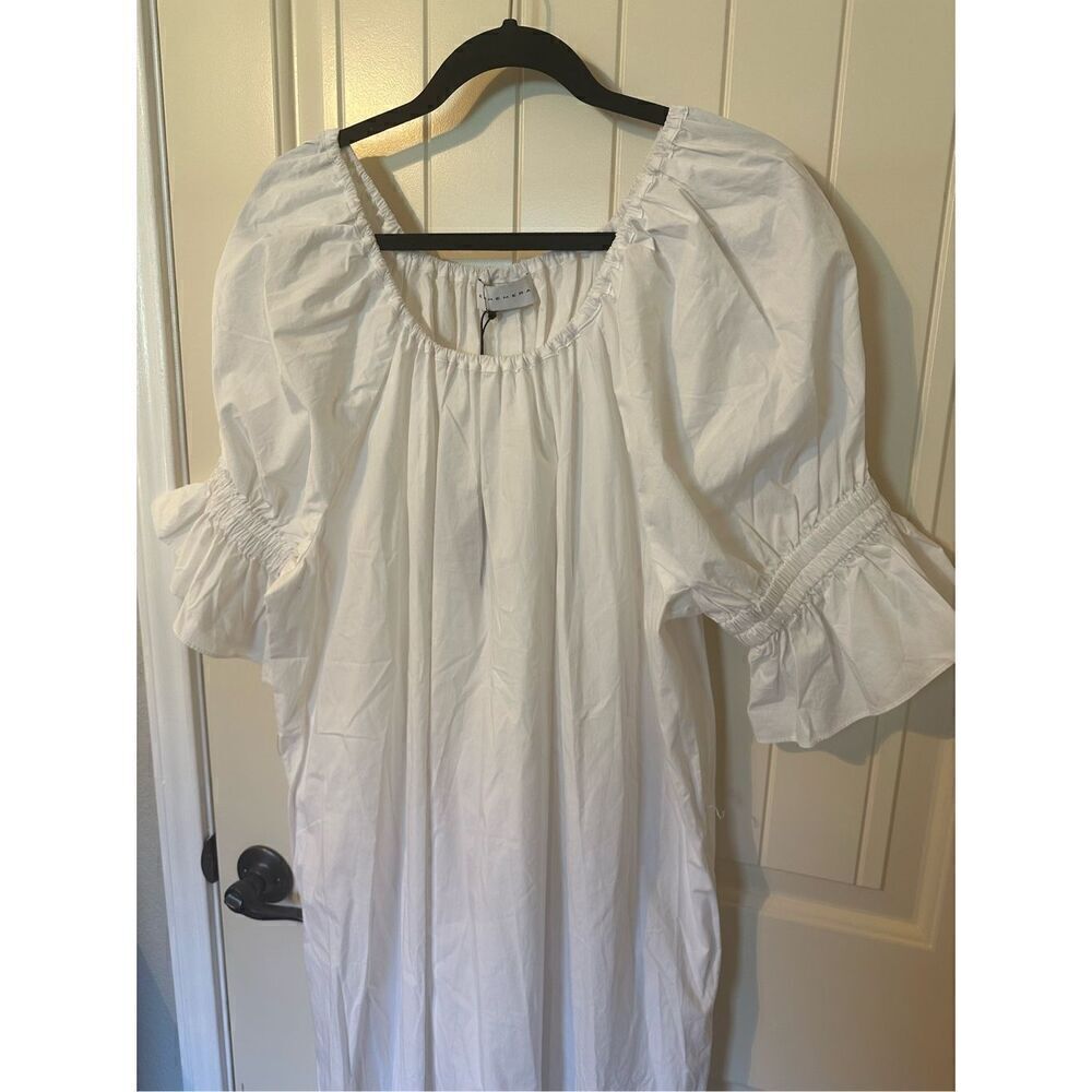 NWT Ephemera White Cotton Maxi Short Sleeve Lightweight Flowy Dress Women Size L - Picture 8 of 15